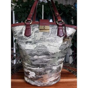 Brahmin RARE Limited Edition Jessie Vintage Copacabana Metallic Leather Tote
